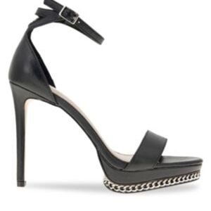 BCBGeneration Black Heels with Elegant Strappy Design